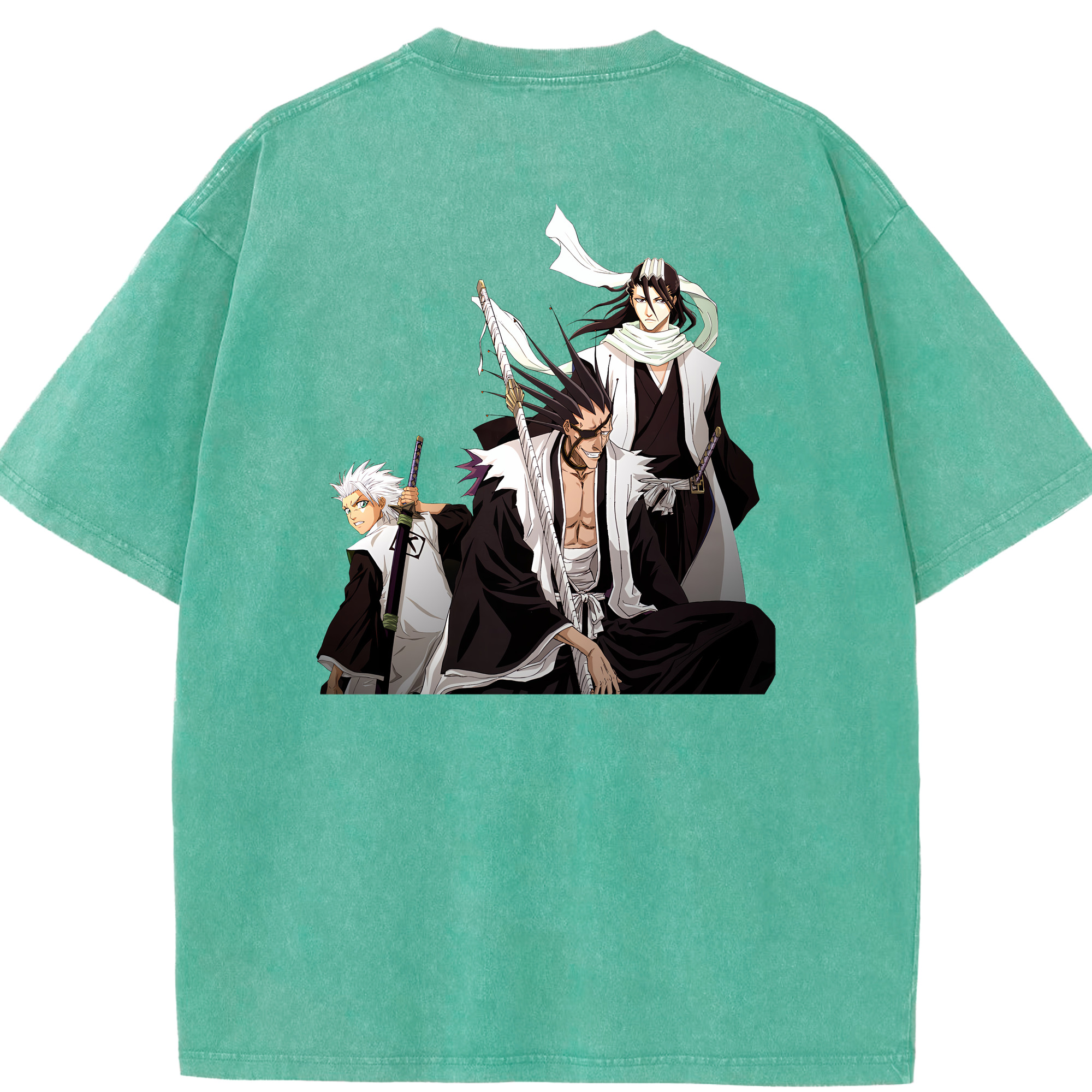 （画像用） ブリーチ ざらき けんぱち BLEACH Zaraki Kenpachi 綿100% ヴィンテージ風 半袖Tシャツ（背面プリント）